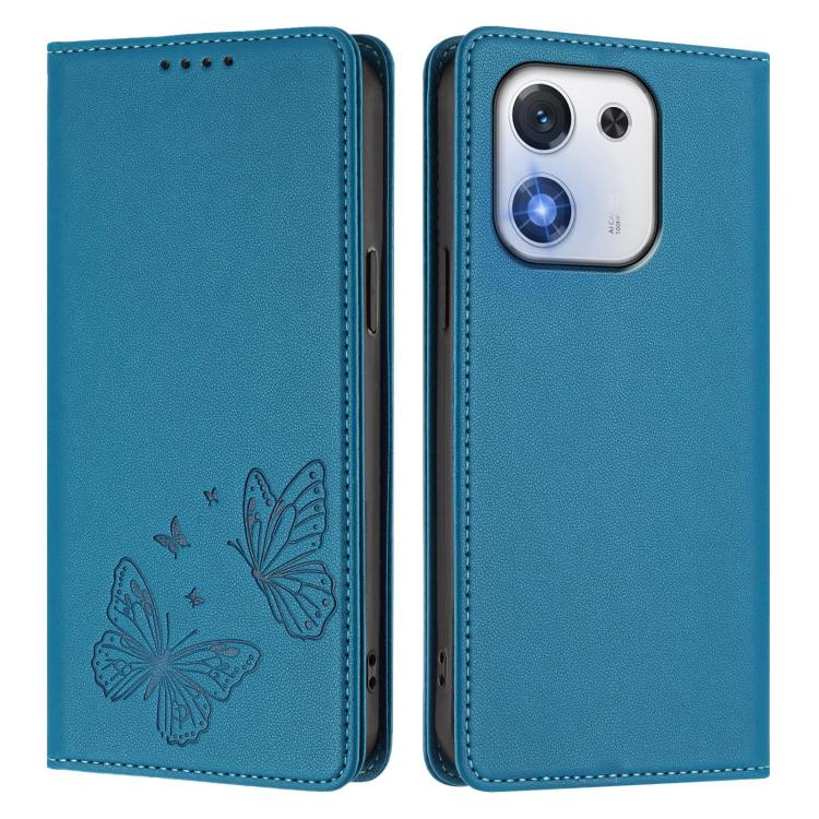 For Honor X70i 5G Strong Magnetic Dual Butterfly RFID Vegan Leather Phone Case