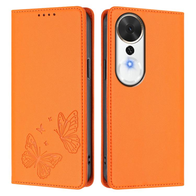 For Honor Play 70 Plus Strong Magnetic Dual Butterfly RFID Vegan Leather Phone Case