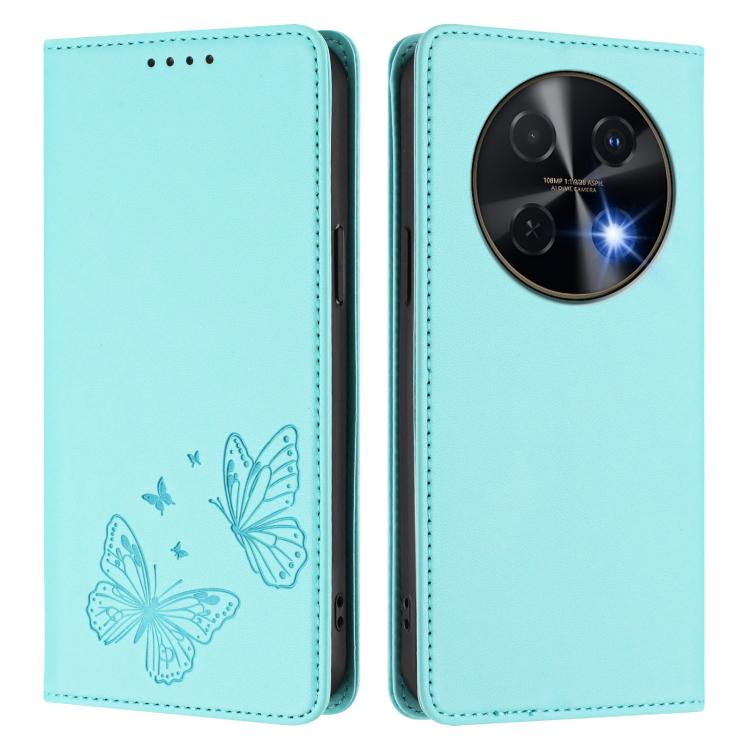 For Huawei nova 12i / nova 13i Strong Magnetic Dual Butterfly RFID Vegan Leather Phone Case