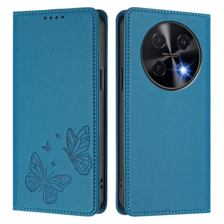 For Huawei nova 12i / nova 13i Strong Magnetic Dual Butterfly RFID Vegan Leather Phone Case