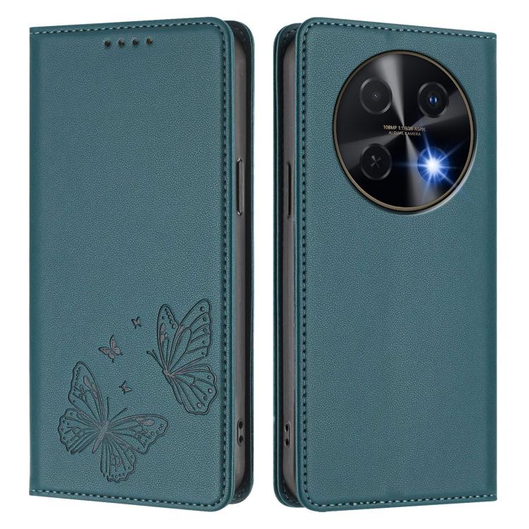 For Huawei nova 12i / nova 13i Strong Magnetic Dual Butterfly RFID Vegan Leather Phone Case