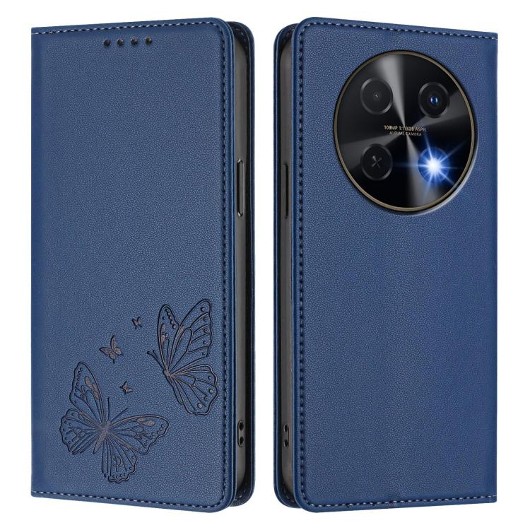 For Huawei nova 12i / nova 13i Strong Magnetic Dual Butterfly RFID Vegan Leather Phone Case