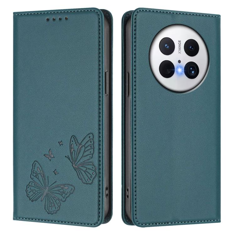 For Huawei Mate 70 Strong Magnetic Dual Butterfly RFID Vegan Leather Phone Case