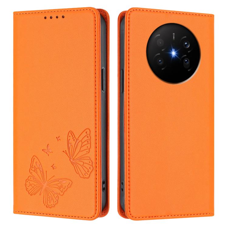 For Huawei Mate 70 Air Strong Magnetic Dual Butterfly RFID Vegan Leather Phone Case