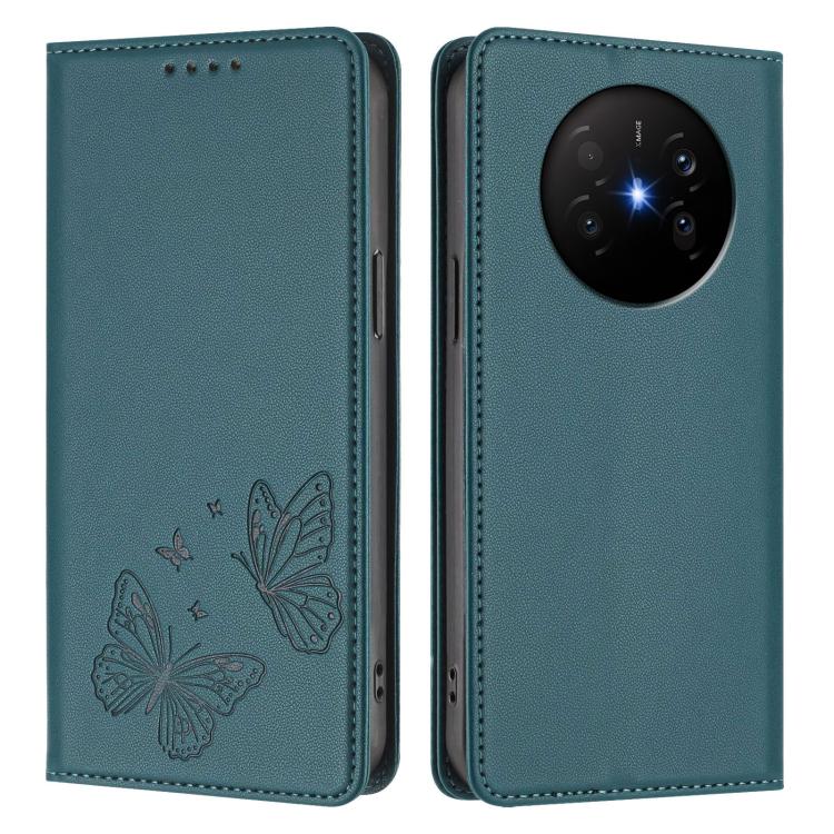 For Huawei Mate 70 Air Strong Magnetic Dual Butterfly RFID Vegan Leather Phone Case