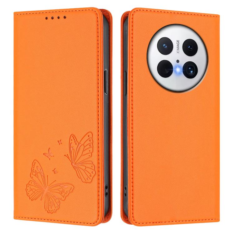 For Huawei Mate 70 Pro Strong Magnetic Dual Butterfly RFID Vegan Leather Phone Case