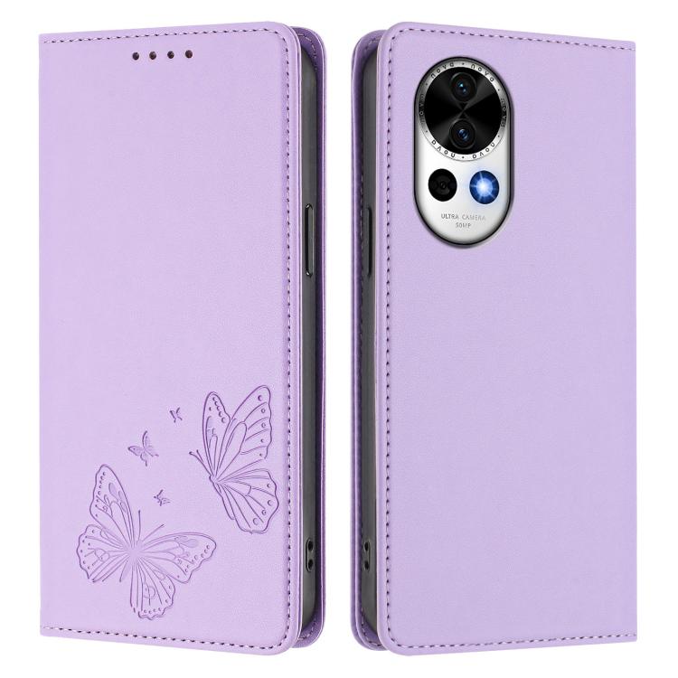 For Huawei nova 13 / 12 Strong Magnetic Dual Butterfly RFID Vegan Leather Phone Case