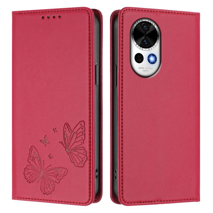 For Huawei nova 13 / 12 Strong Magnetic Dual Butterfly RFID Vegan Leather Phone Case