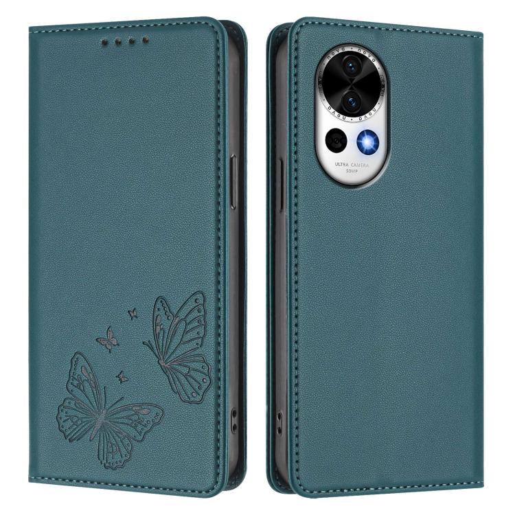 For Huawei nova 13 / 12 Strong Magnetic Dual Butterfly RFID Vegan Leather Phone Case