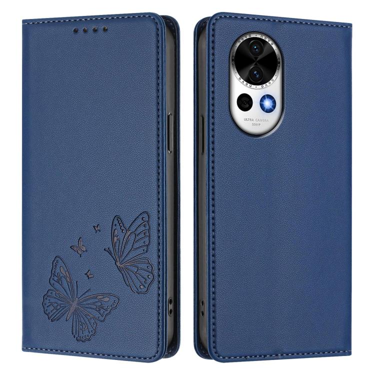 For Huawei nova 13 / 12 Strong Magnetic Dual Butterfly RFID Vegan Leather Phone Case