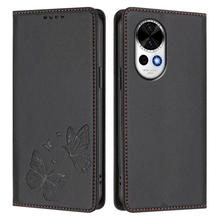For Huawei nova 13 / 12 Strong Magnetic Dual Butterfly RFID Vegan Leather Phone Case