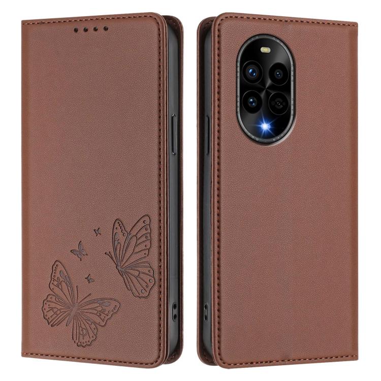 For Huawei nova 13 Pro Strong Magnetic Dual Butterfly RFID Vegan Leather Phone Case