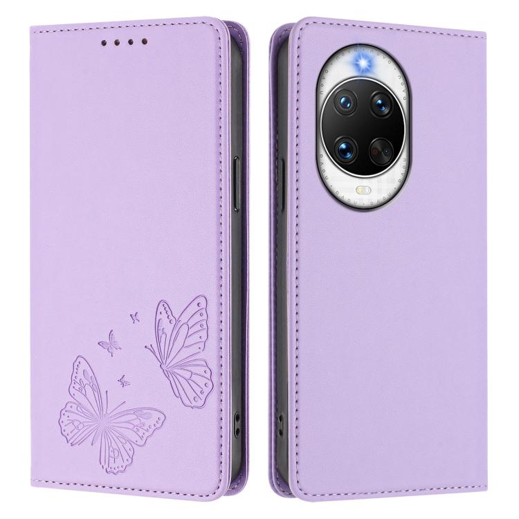 For Huawei nova 14 Ultra 5G Strong Magnetic Dual Butterfly RFID Vegan Leather Phone Case