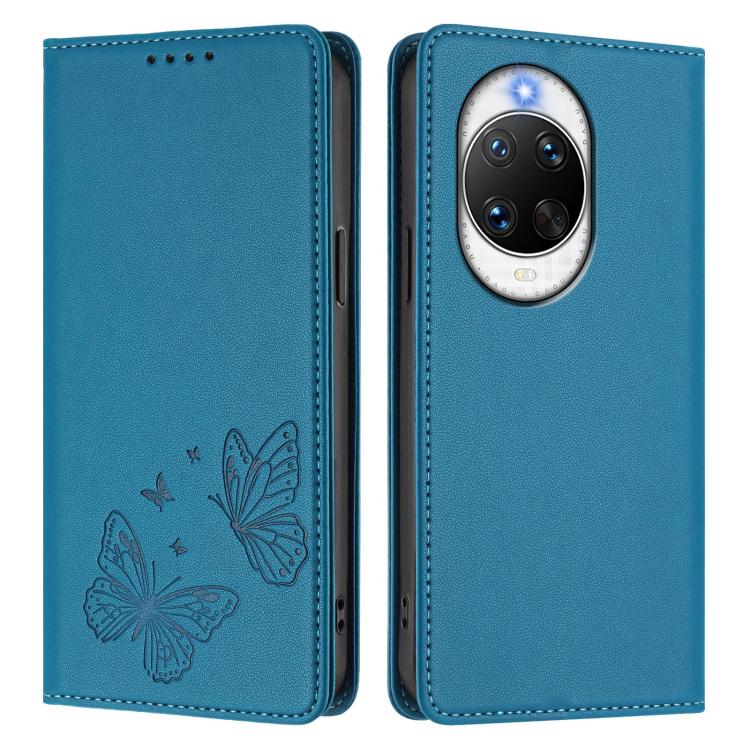 For Huawei nova 14 Ultra 5G Strong Magnetic Dual Butterfly RFID Vegan Leather Phone Case