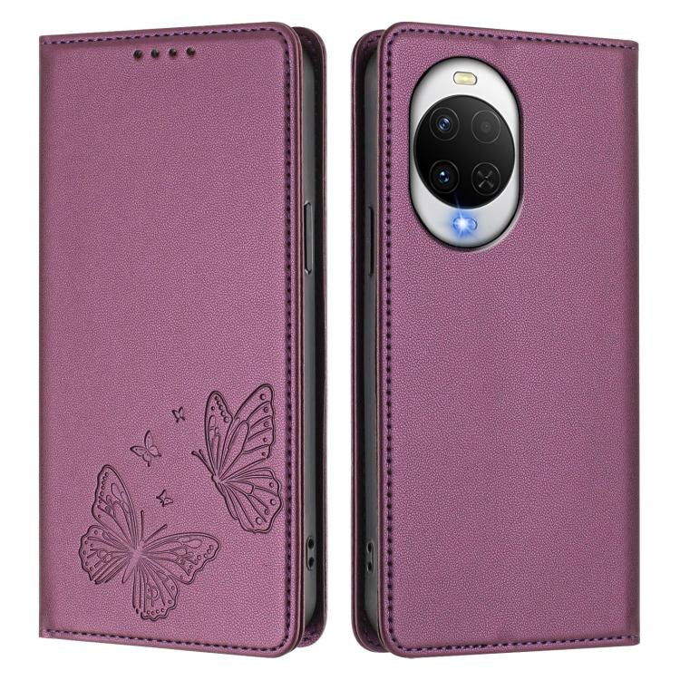 For Huawei nova 15 / 14 Strong Magnetic Dual Butterfly RFID Vegan Leather Phone Case
