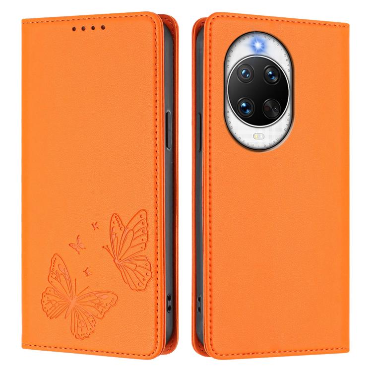 For Huawei nova 14 Pro 5G Strong Magnetic Dual Butterfly RFID Vegan Leather Phone Case