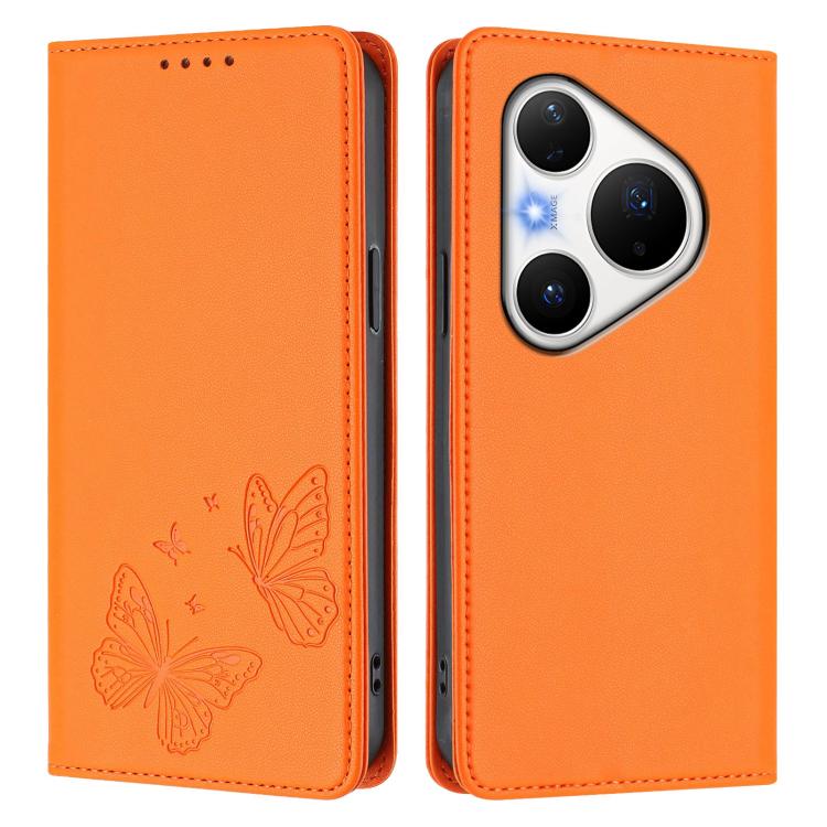 For Huawei Pura 80 Pro / 80 Pro+ Strong Magnetic Dual Butterfly RFID Vegan Leather Phone Case