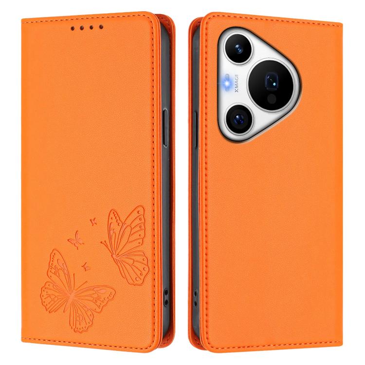 For Huawei Pura 70 Pro / 70 Pro+ Strong Magnetic Dual Butterfly RFID Vegan Leather Phone Case