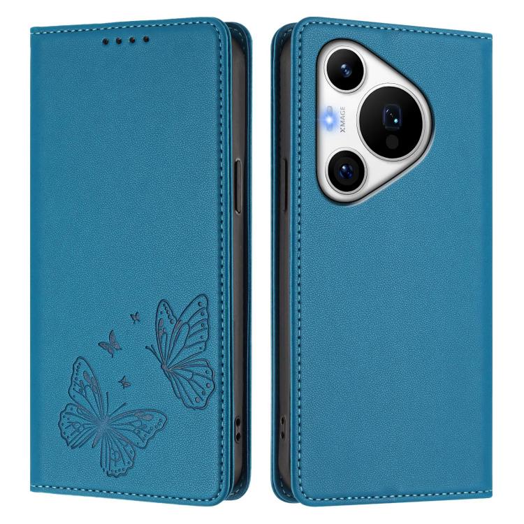 For Huawei Pura 70 Pro / 70 Pro+ Strong Magnetic Dual Butterfly RFID Vegan Leather Phone Case