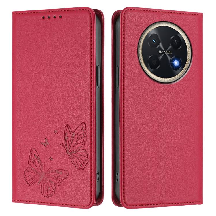 For Huawei Pura 90 Pro Max Strong Magnetic Dual Butterfly RFID Vegan Leather Phone Case