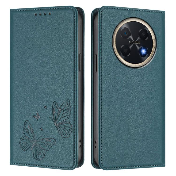 For Huawei Pura 90 Pro Max Strong Magnetic Dual Butterfly RFID Vegan Leather Phone Case