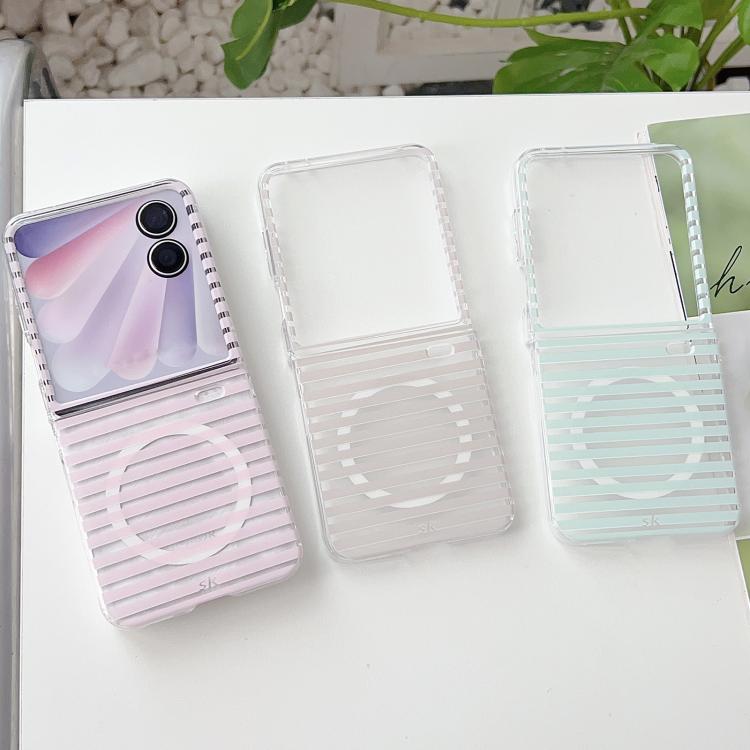 For Honor Magic V Flip PC Matte Striped Magnetic Phone Case