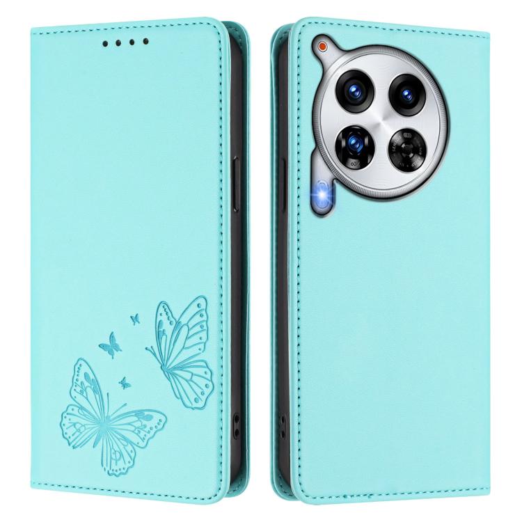 For Tecno Camon 30 Premier 5G Strong Magnetic Dual Butterfly RFID Vegan Leather Phone Case