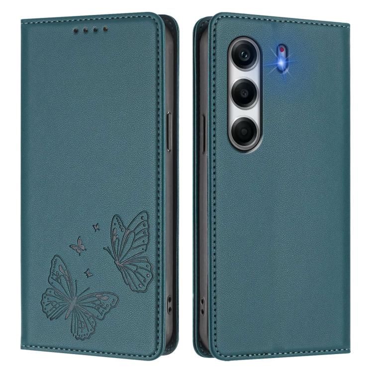 For Tecno Camon 40 Pro 4G Strong Magnetic Dual Butterfly RFID Vegan Leather Phone Case