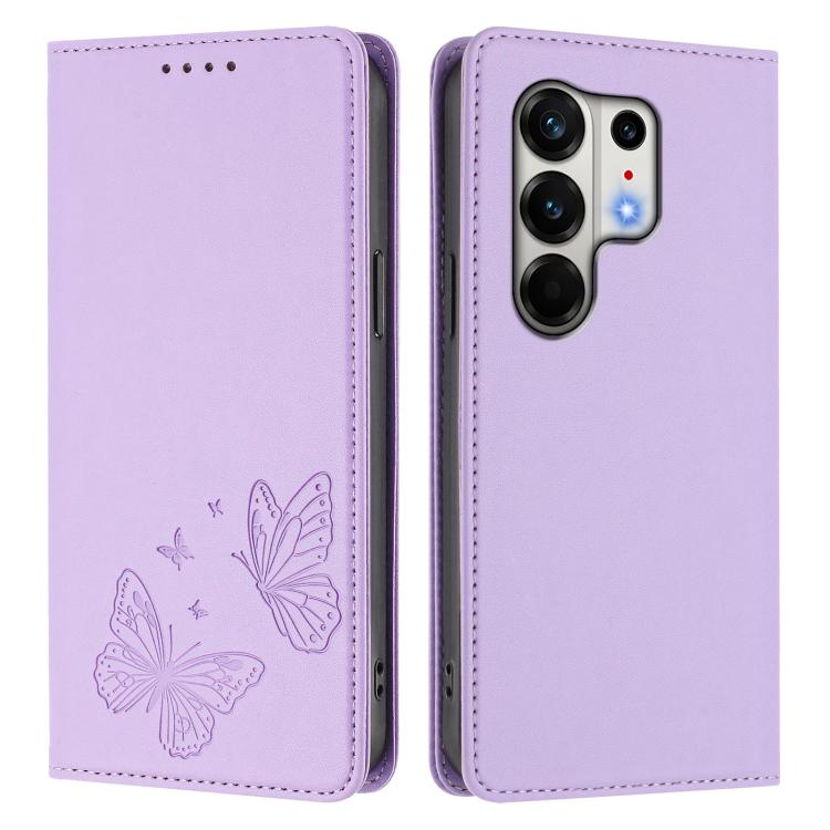 For Tecno Camon 50 Pro 4G Strong Magnetic Dual Butterfly RFID Vegan Leather Phone Case
