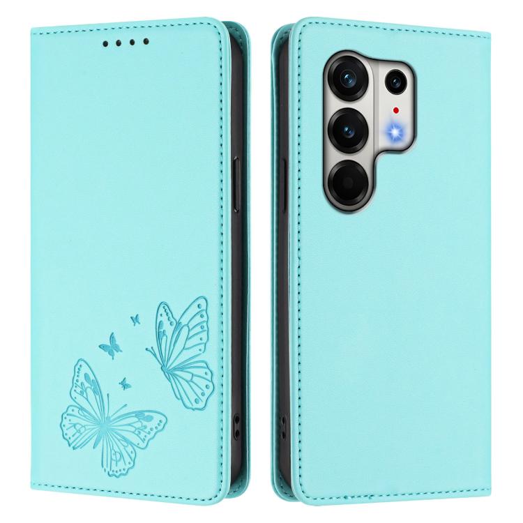 For Tecno Camon 50 Pro 4G Strong Magnetic Dual Butterfly RFID Vegan Leather Phone Case