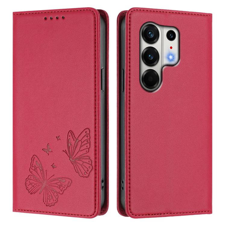 For Tecno Camon 50 Pro 4G Strong Magnetic Dual Butterfly RFID Vegan Leather Phone Case