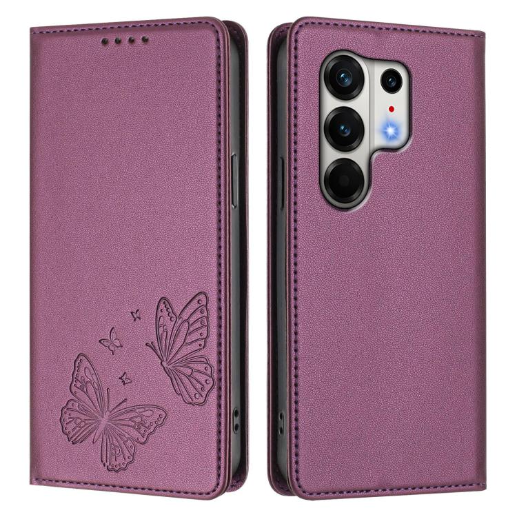 For Tecno Camon 50 Pro 4G Strong Magnetic Dual Butterfly RFID Vegan Leather Phone Case