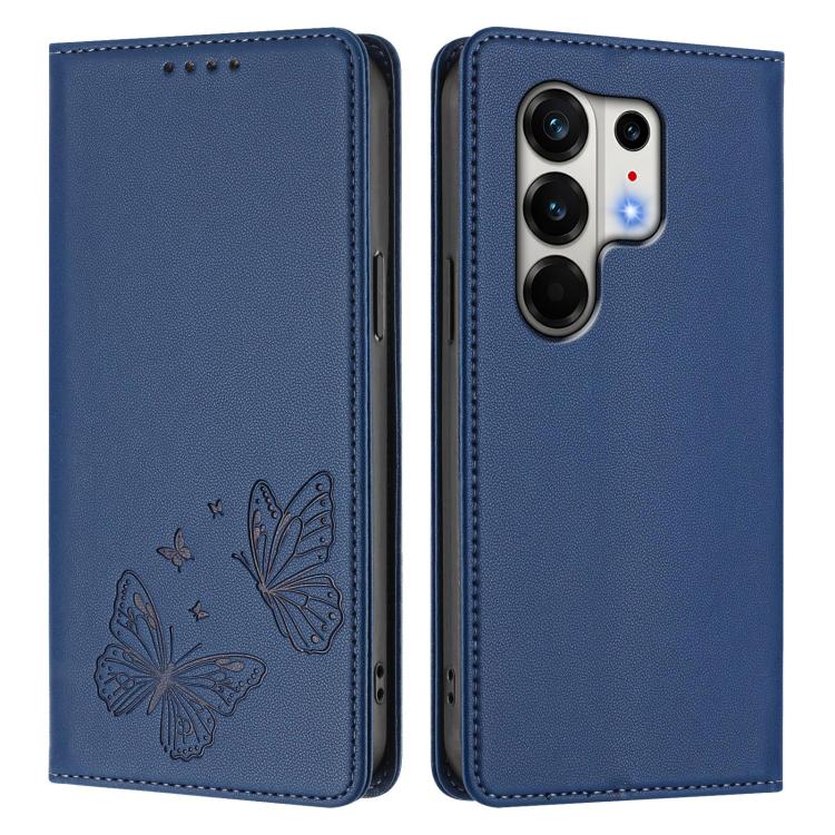 For Tecno Camon 50 Pro 4G Strong Magnetic Dual Butterfly RFID Vegan Leather Phone Case