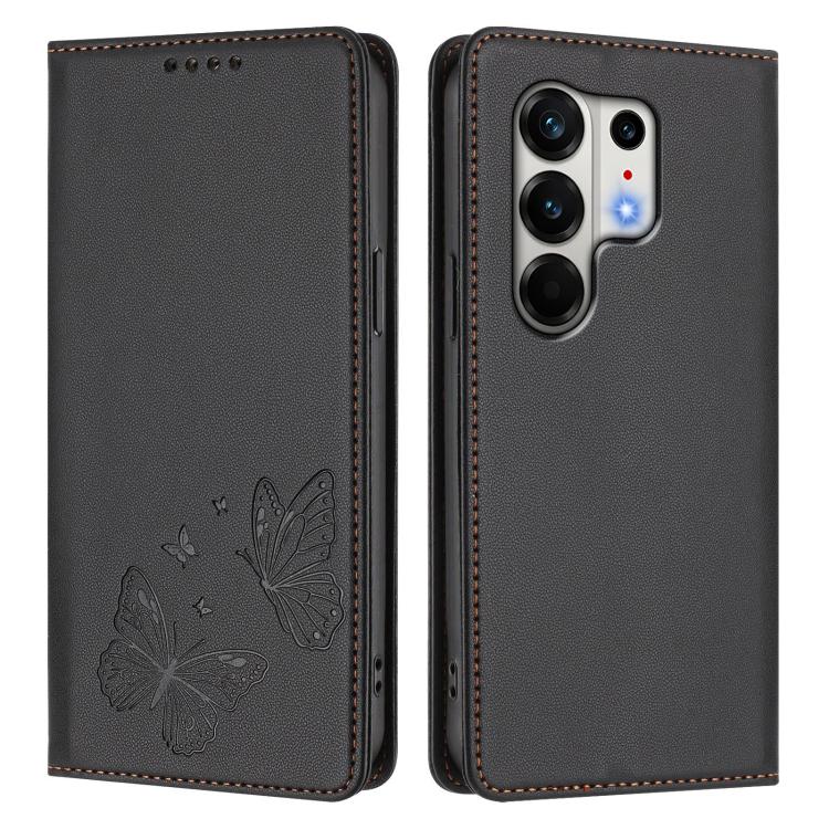 For Tecno Camon 50 Pro 4G Strong Magnetic Dual Butterfly RFID Vegan Leather Phone Case