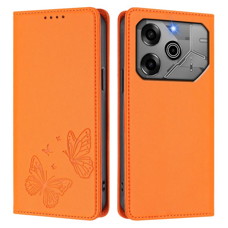 For Tecno Pova 6 / Pova 6 Pro Strong Magnetic Dual Butterfly RFID Vegan Leather Phone Case