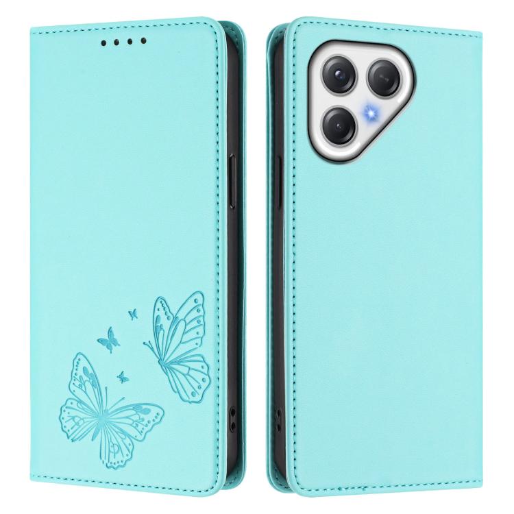 For Tecno Pova 7 4G / Pova 7 5G Strong Magnetic Dual Butterfly RFID Vegan Leather Phone Case