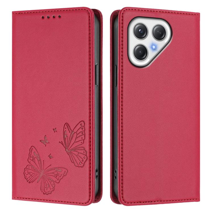 For Tecno Pova 7 4G / Pova 7 5G Strong Magnetic Dual Butterfly RFID Vegan Leather Phone Case