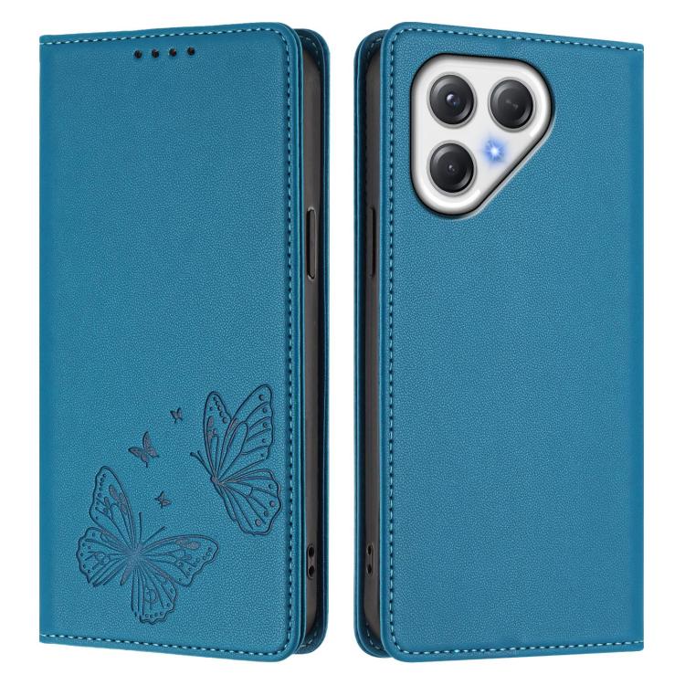 For Tecno Pova 7 4G / Pova 7 5G Strong Magnetic Dual Butterfly RFID Vegan Leather Phone Case