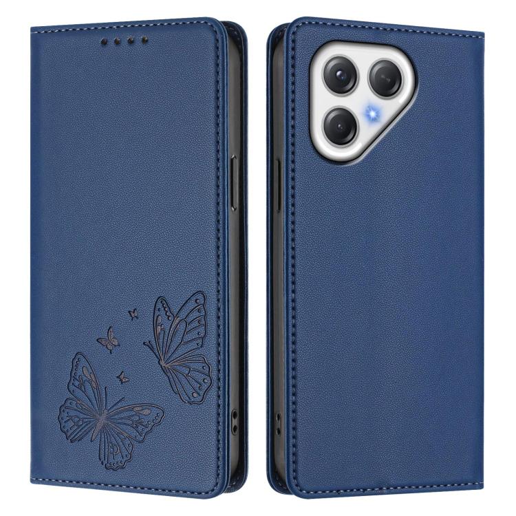 For Tecno Pova 7 4G / Pova 7 5G Strong Magnetic Dual Butterfly RFID Vegan Leather Phone Case
