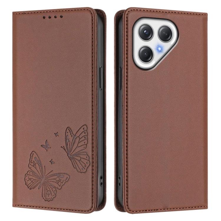 For Tecno Pova 7 4G / Pova 7 5G Strong Magnetic Dual Butterfly RFID Vegan Leather Phone Case