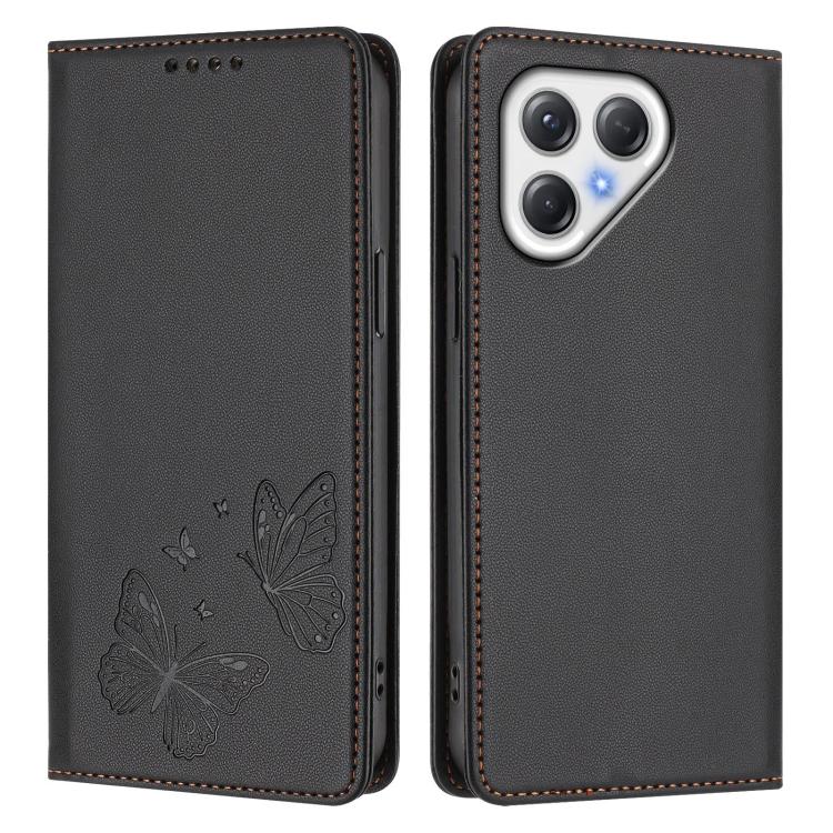 For Tecno Pova 7 4G / Pova 7 5G Strong Magnetic Dual Butterfly RFID Vegan Leather Phone Case