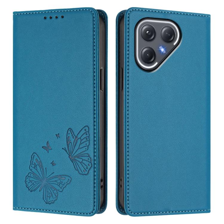 For Tecno Pova 7 Pro 5G Strong Magnetic Dual Butterfly RFID Vegan Leather Phone Case