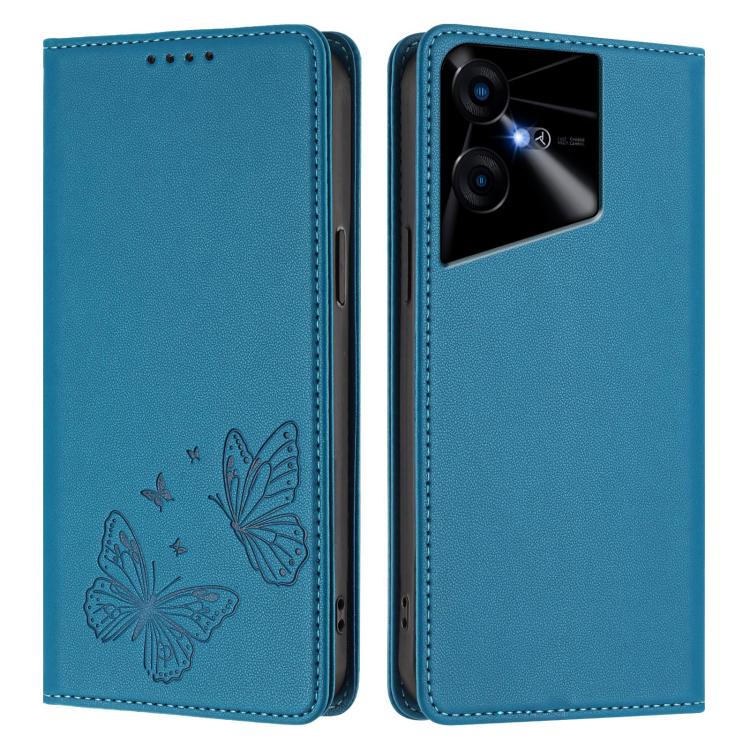 For Tecno Pova Neo 3 Strong Magnetic Dual Butterfly RFID Vegan Leather Phone Case