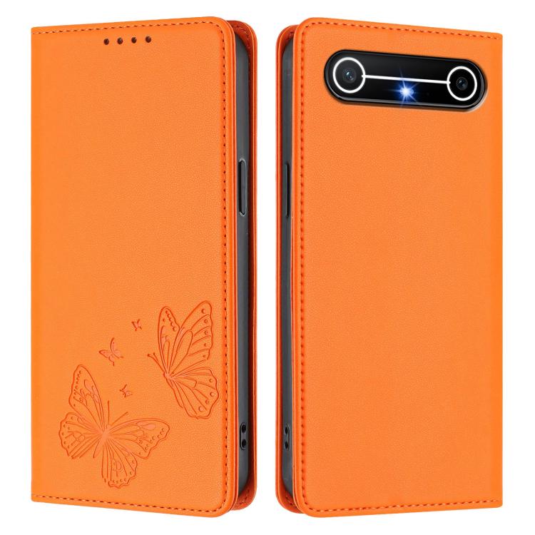 For Tecno Pova Slim / Tecno Spark Slim Strong Magnetic Dual Butterfly RFID Vegan Leather Phone Case