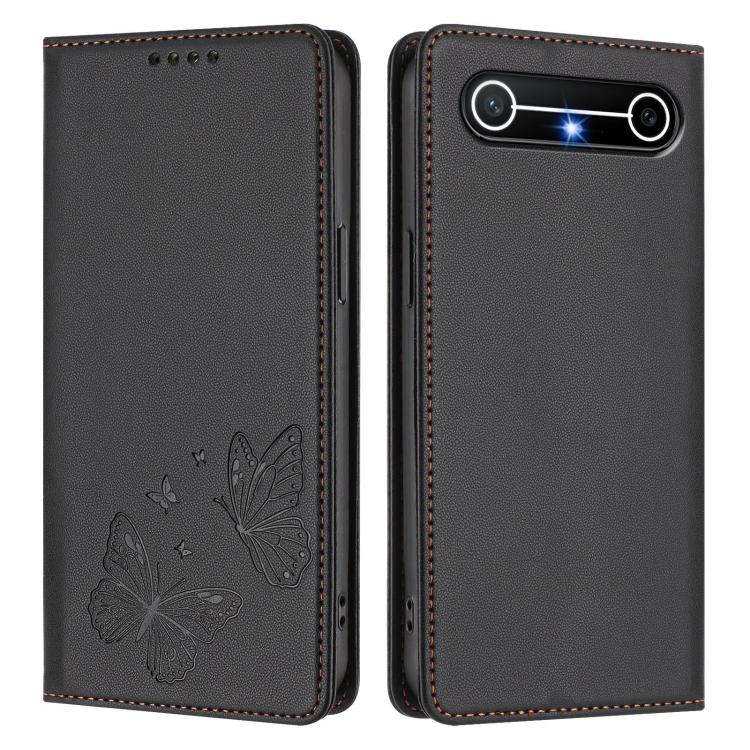 For Tecno Pova Slim / Tecno Spark Slim Strong Magnetic Dual Butterfly RFID Vegan Leather Phone Case