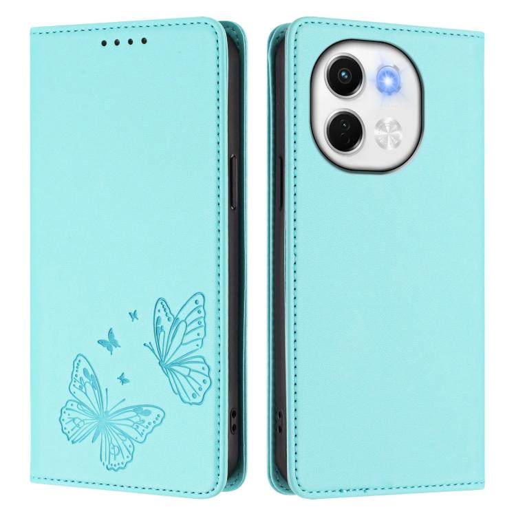For Tecno Spark 30 5G / Pova 6 Neo 5G Strong Magnetic Dual Butterfly RFID Vegan Leather Phone Case