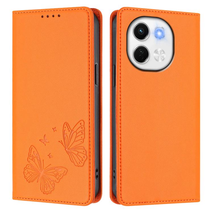 For Tecno Spark 30 5G / Pova 6 Neo 5G Strong Magnetic Dual Butterfly RFID Vegan Leather Phone Case
