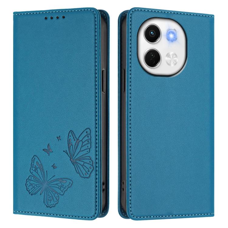 For Tecno Spark 30 5G / Pova 6 Neo 5G Strong Magnetic Dual Butterfly RFID Vegan Leather Phone Case