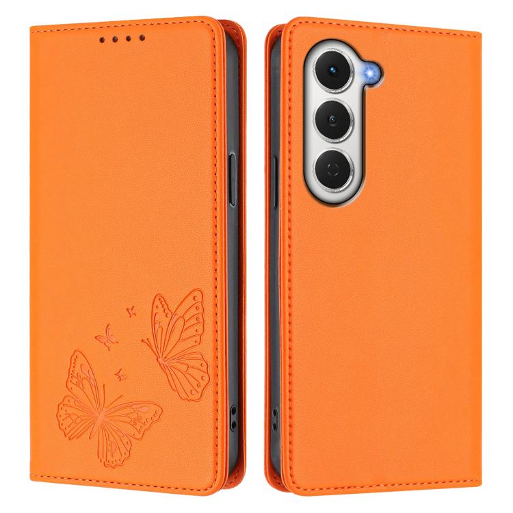 For Tecno Spark 40 Pro 4G Strong Magnetic Dual Butterfly RFID Vegan Leather Phone Case