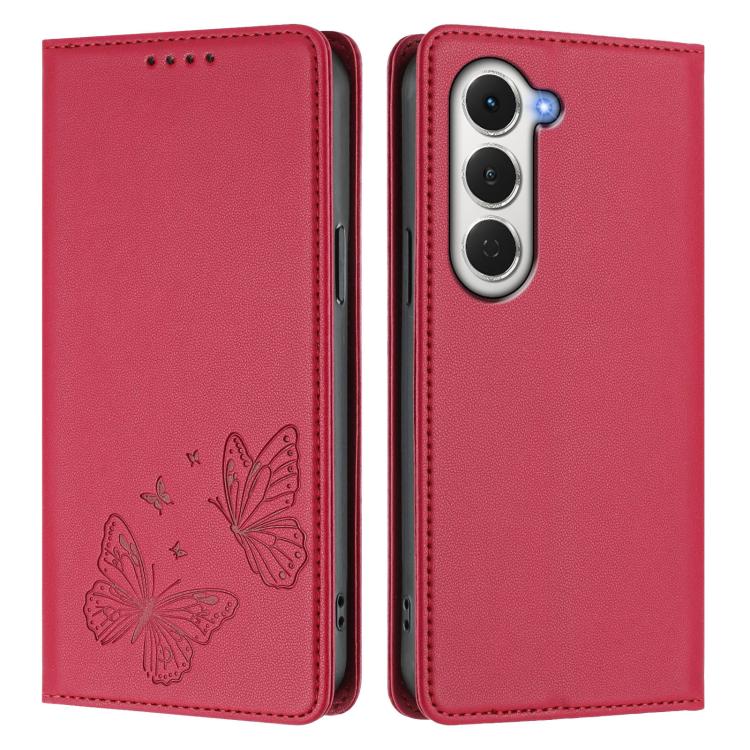 For Tecno Spark 40 Pro 4G Strong Magnetic Dual Butterfly RFID Vegan Leather Phone Case